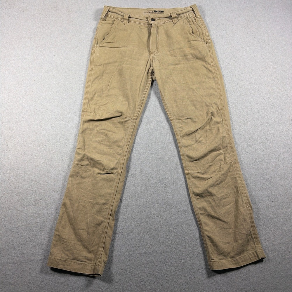 Carhartt Work Pants Men 30x30 Slim Fit Tan Khaki Canvas Rugged Utility Workwear
